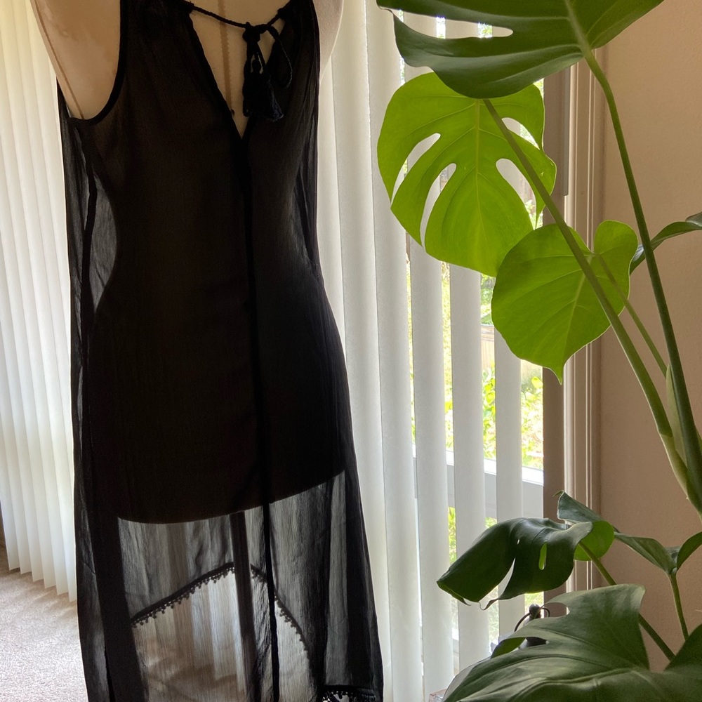 Sheer black slip dress